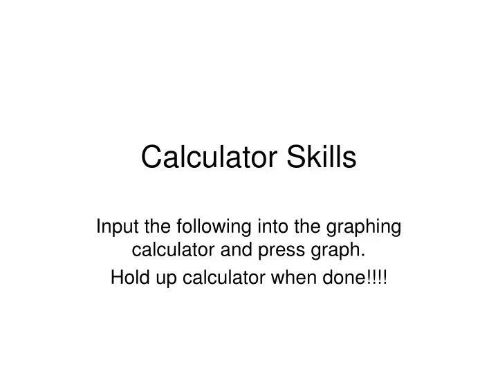 calculator skills