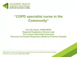 Why COPD in the community?