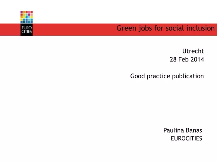 green jobs for social inclusion