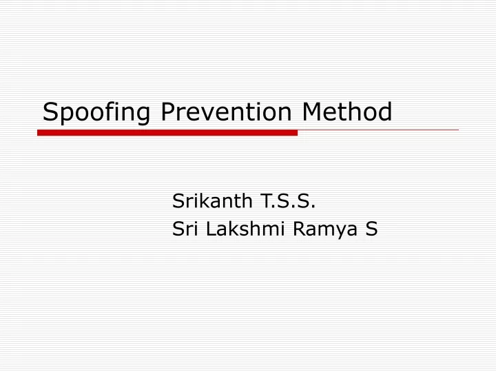 spoofing prevention method