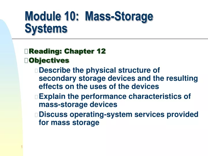 module 10 mass storage systems