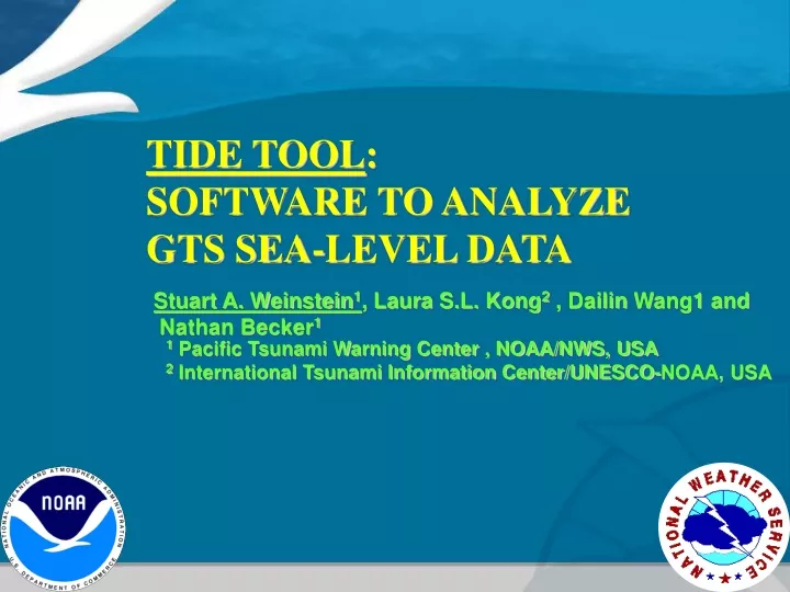 tide tool software to analyze gts sea level data