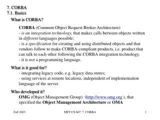 7. CORBA 7.1. Basics