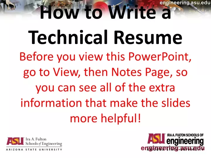 how to write a technical resume