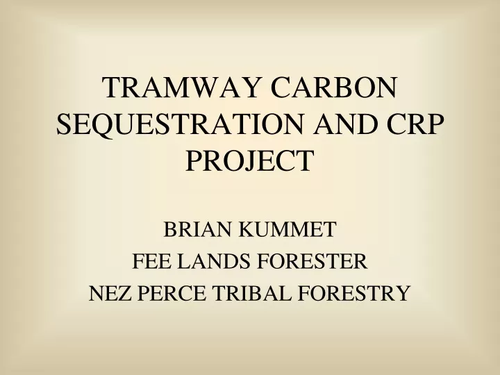 tramway carbon sequestration and crp project