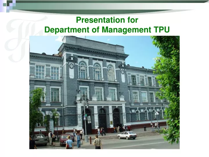 presentation for department of management tpu