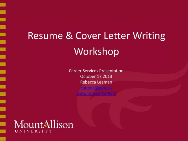 resume cover letter writing worksho p
