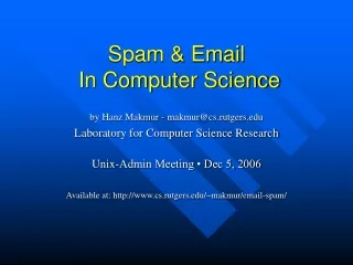 Spam &amp; Email   In Computer Science