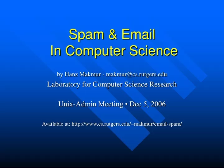 spam email in computer science