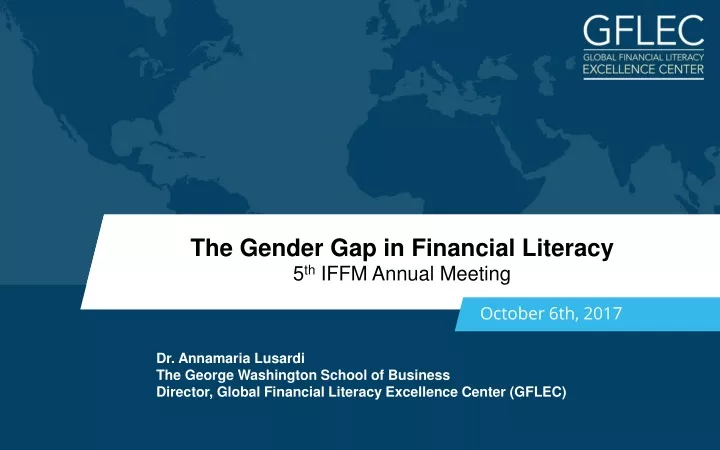 the gender gap in financial literacy 5 th iffm