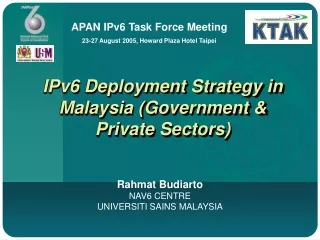 IPv6 Deployment Strategy in Malaysia (Government &amp; Private Sectors)