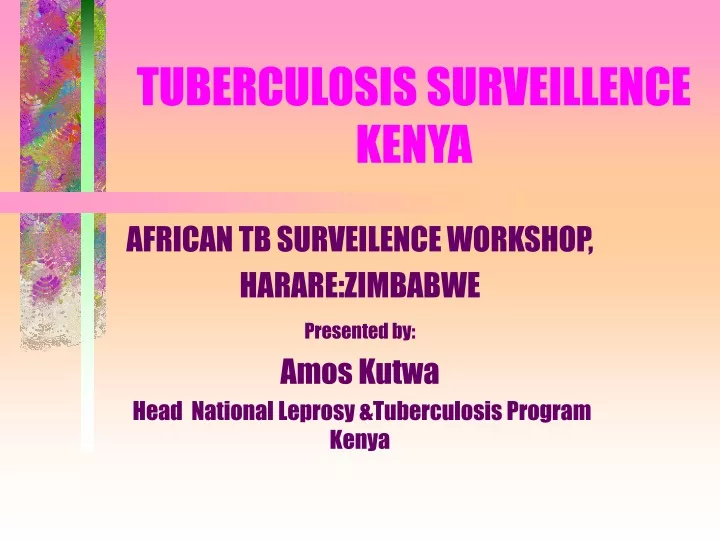 tuberculosis surveillence kenya