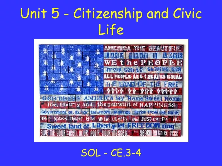 unit 5 citizenship and civic life