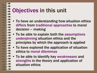 Objectives  in this unit