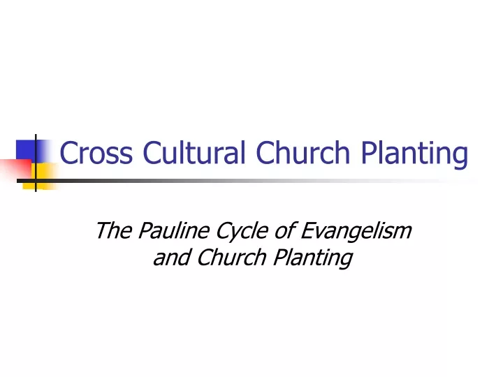 cross cultural church planting