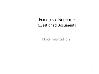 Forensic Science Questioned Documents