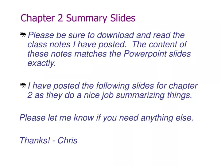 chapter 2 summary slides