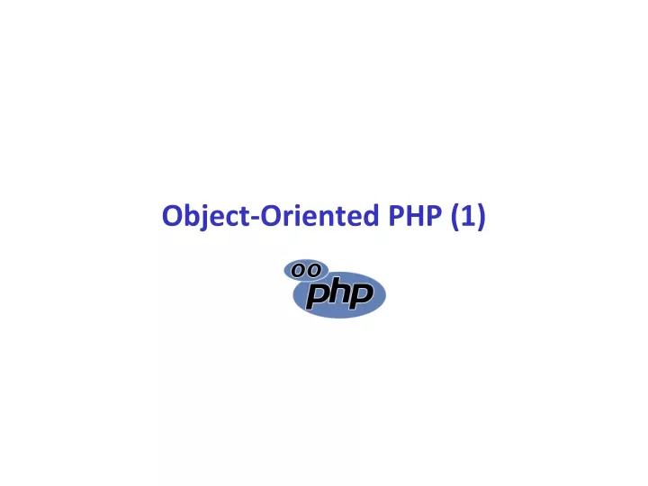 object oriented php 1