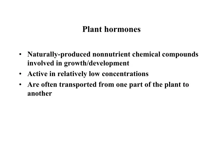 plant hormones