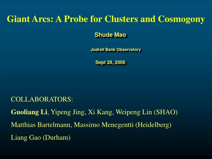 giant arcs a probe for clusters and cosmogony