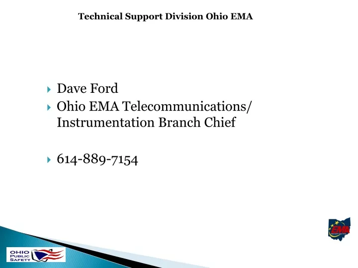 technical support division ohio ema