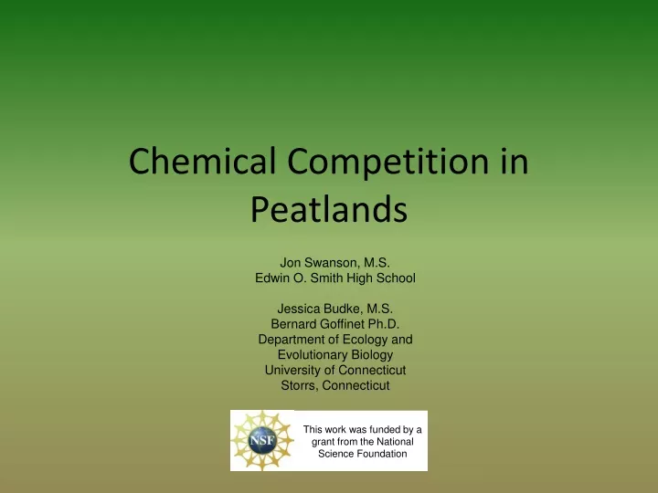 chemical competition in peatlands