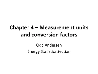 Chapter 4 – Measurement units and conversion factors