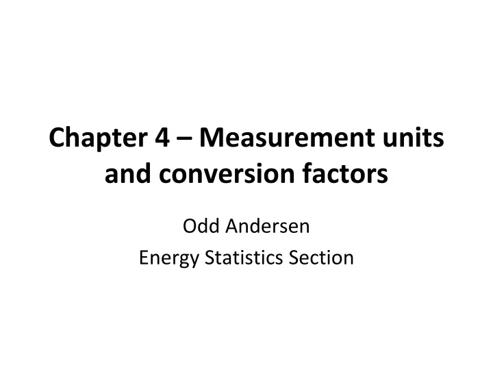 chapter 4 measurement units and conversion factors