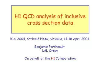 H1 QCD analysis of inclusive cross section data
