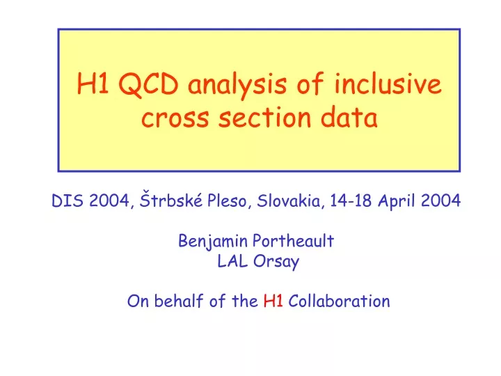 h1 qcd analysis of inclusive cross section data