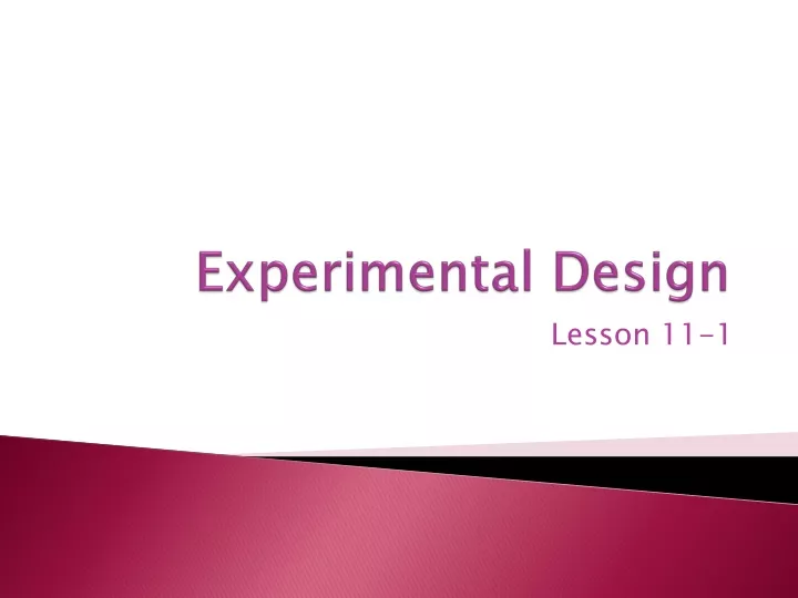 experimental design