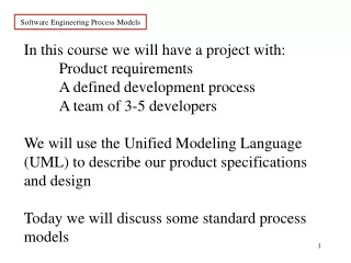 Software Engineering Process Models