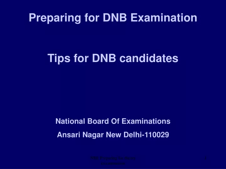 preparing for dnb examination tips