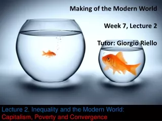Making of the Modern World Week 7, Lecture 2 Tutor: Giorgio Riello