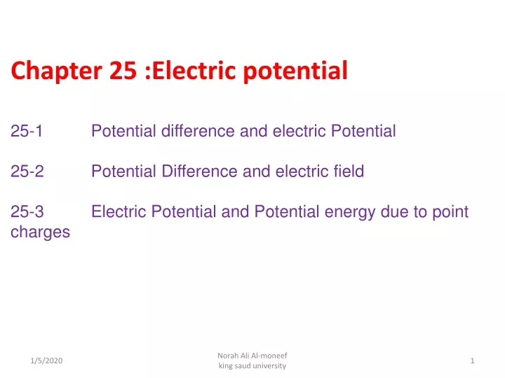 chapter 25 electric potential 25 1 potential