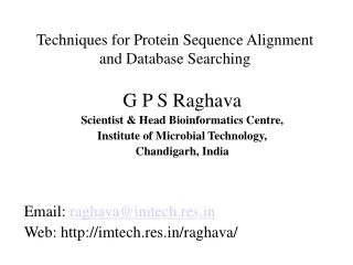 Techniques for Protein Sequence Alignment and Database Searching