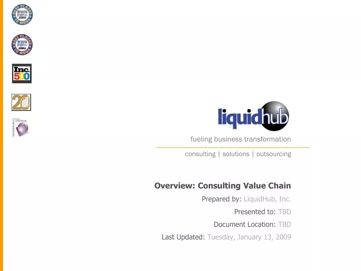 overview consulting value chain