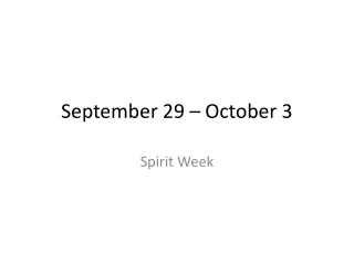September 29 – October 3