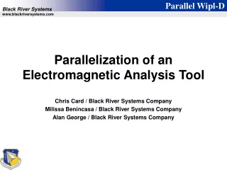 Parallelization of an Electromagnetic Analysis Tool