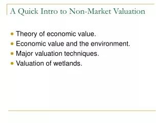 A Quick Intro to Non-Market Valuation