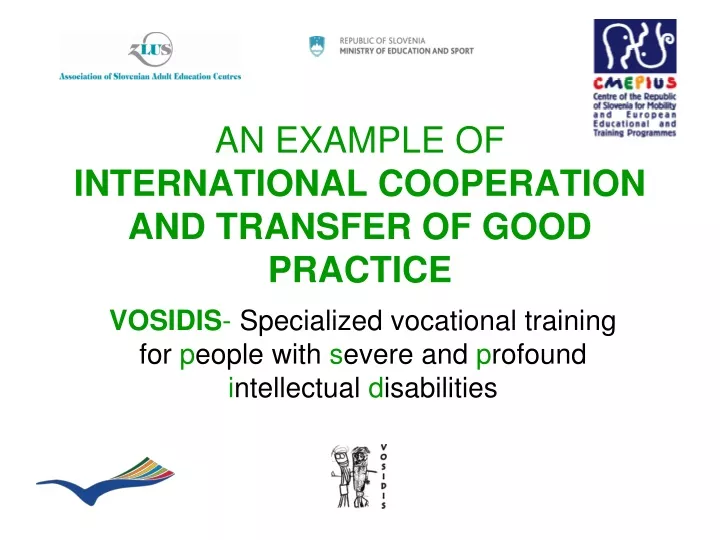 an example of international cooperation and transfer of good practice
