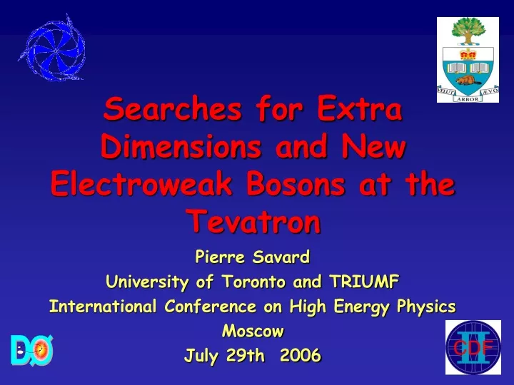 searches for extra dimensions and new electroweak bosons at the tevatron