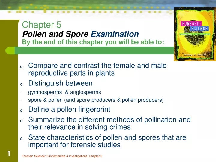 chapter 5 pollen and spore examination by the end of this chapter you will be able to