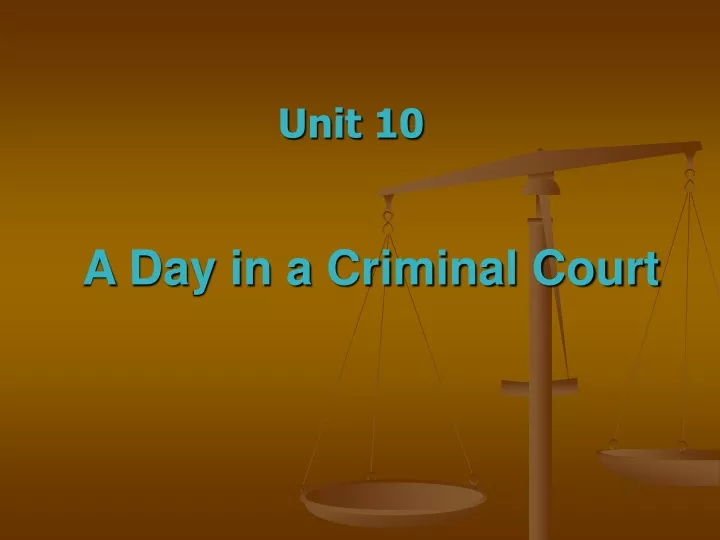 a day in a criminal court