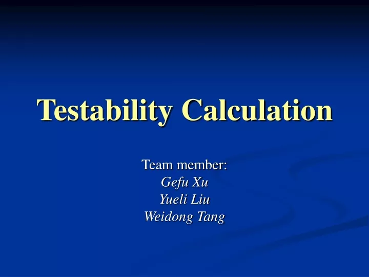 testability calculation