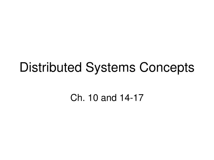 distributed systems concepts