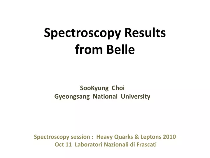 spectroscopy results from belle