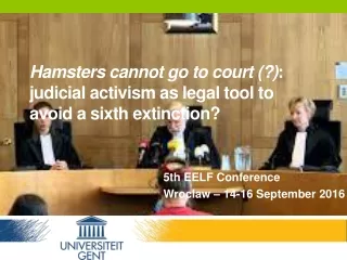Hamsters cannot go to court (?) : judicial activism as legal tool to avoid a sixth extinction?
