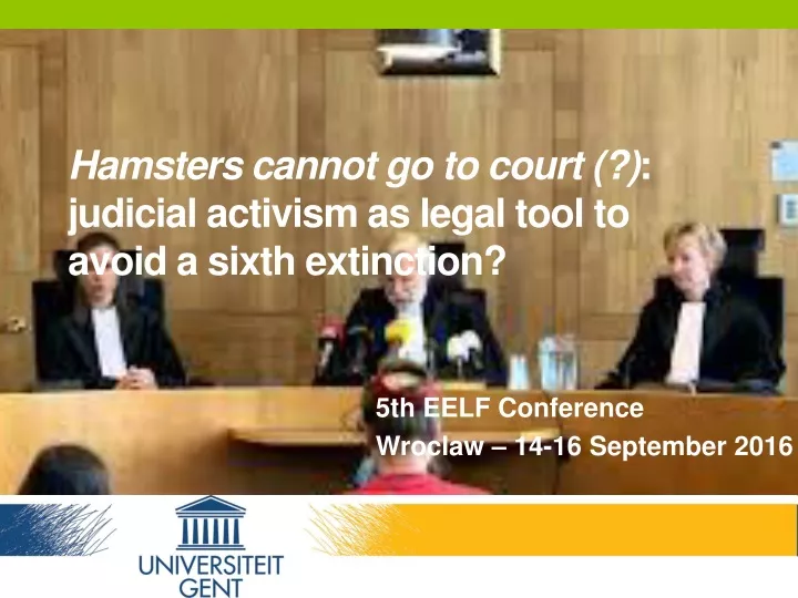 hamsters cannot go to court judicial activism as legal tool to avoid a sixth extinction