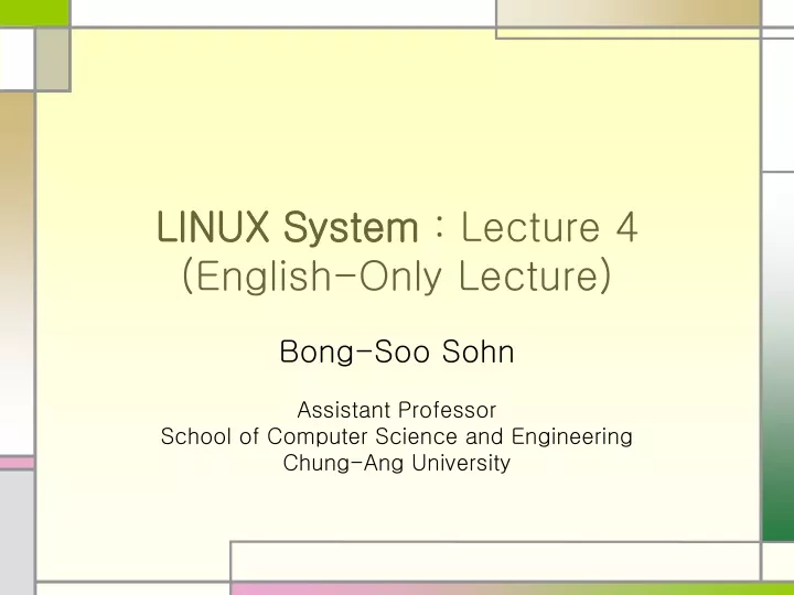 linux system lecture 4 english only lecture